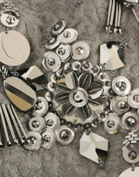 Thumbnail for Black floral crystal embedded dress