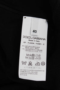 Thumbnail for Elegant Black Silk Floral Polo Top