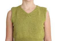 Thumbnail for Elegant Green Sleeveless Vest Sweater