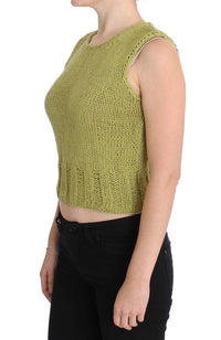 Thumbnail for Chic Green Knitted Sleeveless Vest Sweater