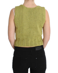 Thumbnail for Chic Green Knitted Sleeveless Vest Sweater