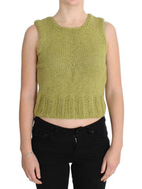 Thumbnail for Chic Green Knitted Sleeveless Vest Sweater