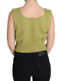 Thumbnail for Elegant Green Knit Sleeveless Vest Sweater