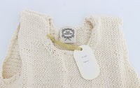 Thumbnail for Beige Sleeveless Cotton Blend Vest Sweater