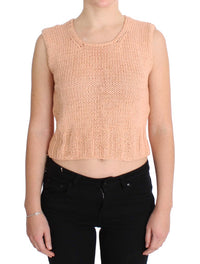 Thumbnail for Elegant Pink Knitted Sleeveless Vest Sweater
