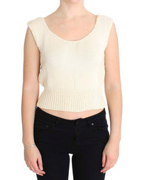 Thumbnail for Beige Sleeveless Knit Vest Sweater