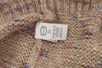 Thumbnail for Beige Oversized V-Neck Knitted Sweater