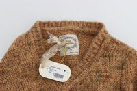 Thumbnail for Chic Brown Oversize Knitted V-Neck Sweater