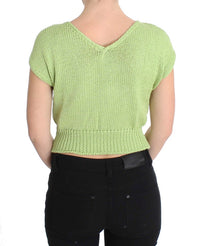Thumbnail for Elegant Green Knitted Sleeveless Vest Sweater
