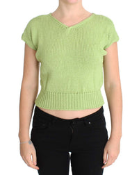 Thumbnail for Elegant Green Knitted Sleeveless Vest Sweater