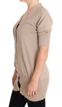 Thumbnail for Elegant Pink Cotton Lace Cardigan