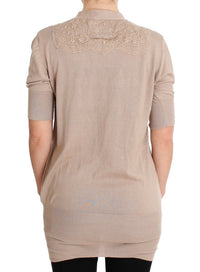 Thumbnail for Elegant Pink Cotton Lace Cardigan