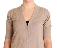 Thumbnail for Elegant Pink Cotton Lace Cardigan