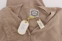 Thumbnail for Elegant Pink Cotton Lace Cardigan