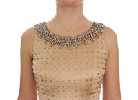Thumbnail for Beige Crystal Embellished Full Length Dress