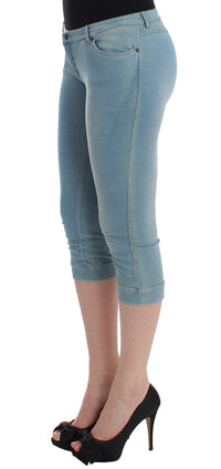 Thumbnail for Elegant Light Blue Capri Jeans