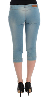 Thumbnail for Elegant Light Blue Capri Jeans