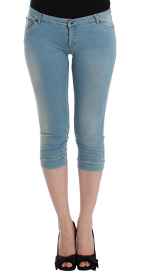 Thumbnail for Elegant Light Blue Capri Jeans