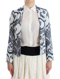 Thumbnail for Elegant Two-Tone Blue Short Blazer