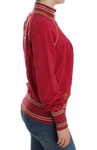 Thumbnail for Elegant Pink Zip Cardigan with Logo Detailing