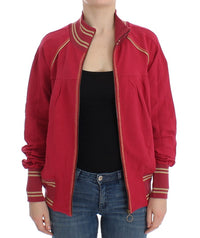 Thumbnail for Elegant Pink Zip Cardigan with Logo Detailing