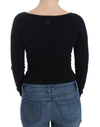Thumbnail for Chic Cropped Black Wool-Cashmere Sweater