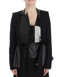 Thumbnail for Elegant Monochrome Zippered Blazer Jacket