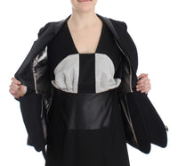 Thumbnail for Elegant Monochrome Zippered Blazer Jacket