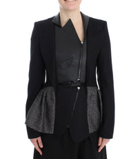 Thumbnail for Elegant Monochrome Zippered Blazer Jacket