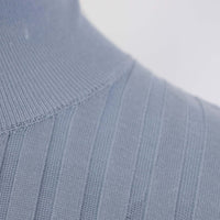 Thumbnail for Elegant Silk Turtleneck Sweater in Light Blue