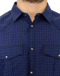 Thumbnail for Blue checkered cotton shirt