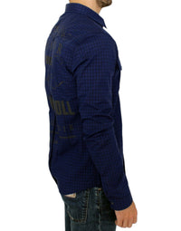 Thumbnail for Blue checkered cotton shirt