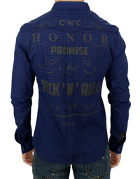 Thumbnail for Blue checkered cotton shirt