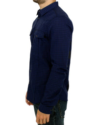 Thumbnail for Blue checkered cotton shirt