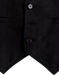 Thumbnail for Black striped cotton casual vest