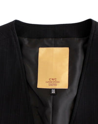 Thumbnail for Black striped cotton casual vest