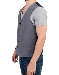 Thumbnail for Gray cotton blend casual vest
