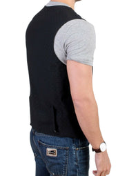 Thumbnail for Black wool blend casual vest