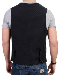 Thumbnail for Black wool blend casual vest