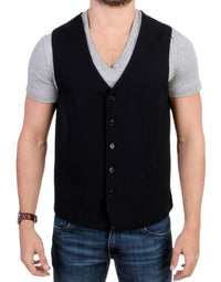 Thumbnail for Black wool blend casual vest