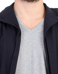 Thumbnail for Blue hooded cotton sweater