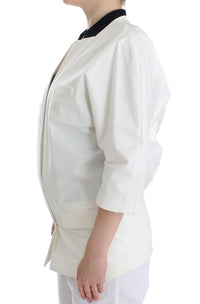 Thumbnail for Chic White Cotton Blend Blazer