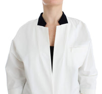 Thumbnail for Chic White Cotton Blend Blazer