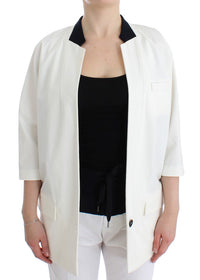 Thumbnail for Chic White Cotton Blend Blazer