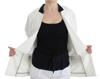 Thumbnail for Chic White Cotton Blend Blazer