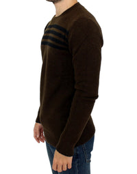 Thumbnail for Brown striped crewneck sweater