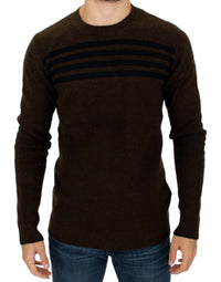 Thumbnail for Brown striped crewneck sweater