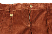 Thumbnail for Brown Corduroys Straight Logo Casual Pants