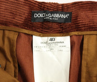 Thumbnail for Brown Corduroys Straight Logo Casual Pants