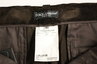 Thumbnail for Brown Corduroys Straight Logo Casual Pants